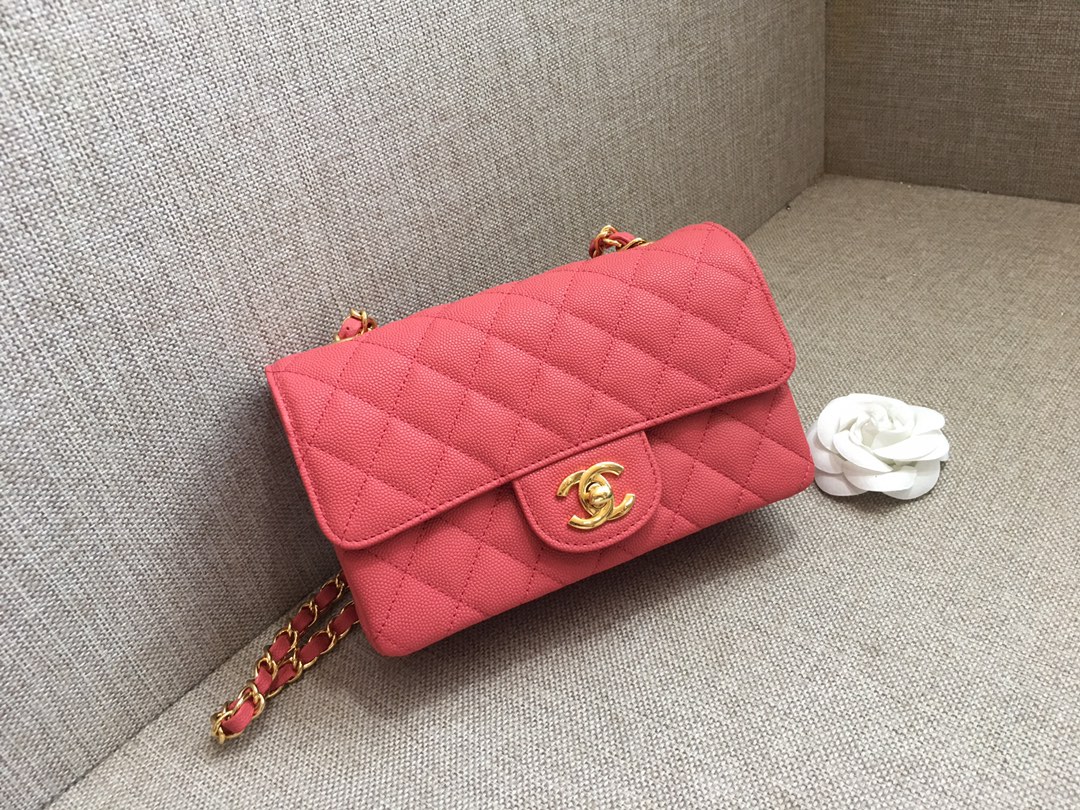 Small Classic Flap Caviar Bag A01116 Rogue Red/Gold